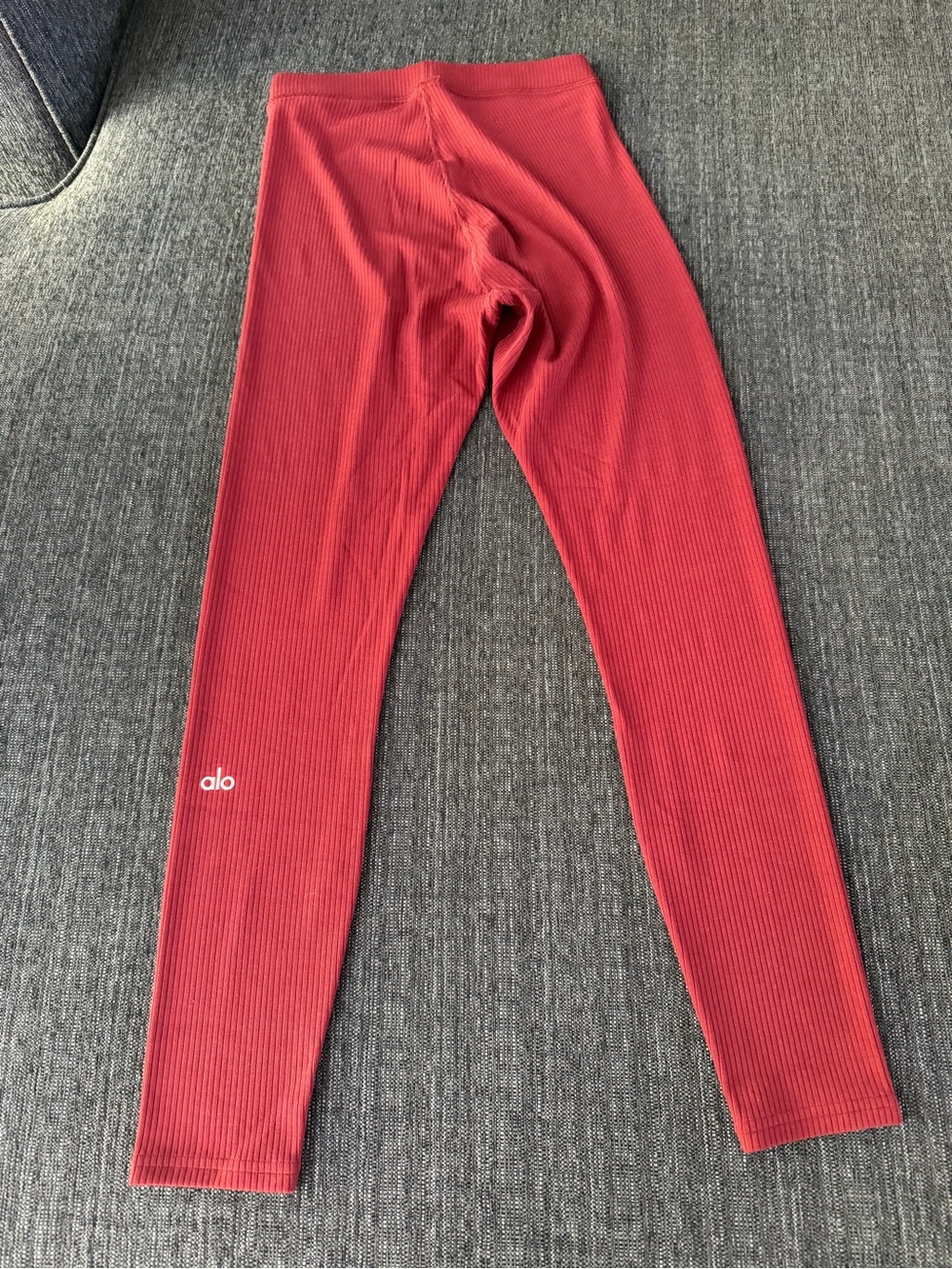 ALO Yoga Kids Ribbed Burgundy Leggings